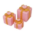 thumbnail image 2 of Set of 3 Pink Christmas Lighted Gift Boxes with LED Lights, Pre-lit Light Up Present Boxes with Bows, Battery Powered Indoor Outdoor Holiday Decor for Xmas Tree Yard Home, 2 of 5