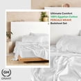 thumbnail image 2 of 100% Egyptian Long Staple Cotton Bedsheet Set, 500 Thread Count, 6-PC Sheets Set, Percale White, California King Size, 10 Inch Deep Pocket of Fitted Sheet, Soft Crisp Percale Weave Breathable, 2 of 7