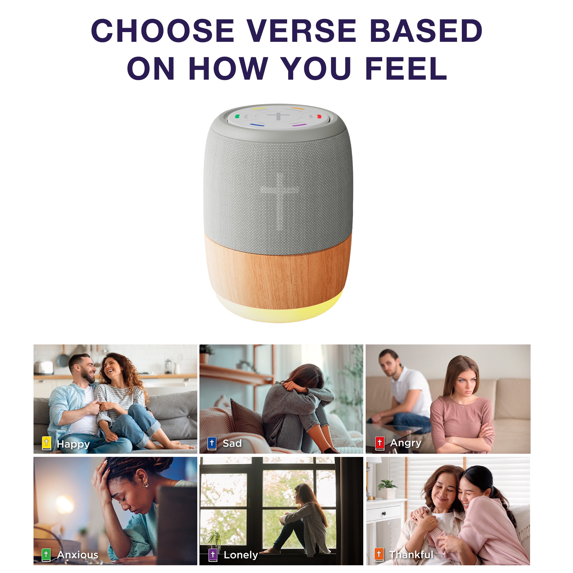 My MoodBible, Portable, One Touch Audio Bible Player, Over 300 Verses, 6 Mood Categories