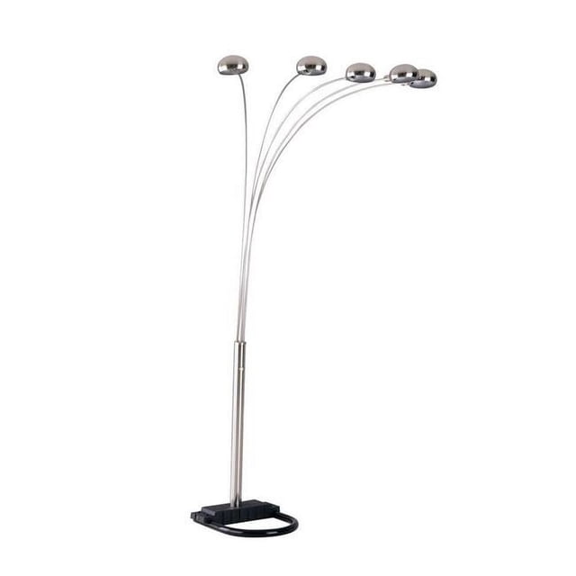 Benzara BM230127 Metal Arch Tree Floor Lamp with 5 Bulbs, Silver