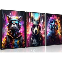 Hieng Video Game Wall Art Gaming Posters Gamer Wall Decor for Teen Boys Bedroom Graffiti Gamepad Headphones Canvas Prints Cool Pictures Pop Art Painting Men Room Decoration（Only canvas）