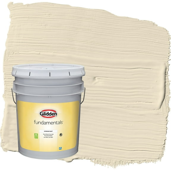Glidden Fundamentals Heavy Cream / Beige Semi-Gloss Interior Paint, 5 Gallon