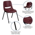 thumbnail image 3 of Bowery Hill Contemporary Ergonomic Shell Back Stacking Chair in Burgundy, 3 of 7
