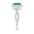 thumbnail image 3 of Angara Natural 1.5 Ct. Emerald with Diamond Halo Ring in 14K White Gold for Women (Ring Size: 3.5), 3 of 10