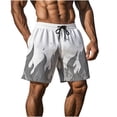 thumbnail image 6 of Ecqkame Mens Flame Graphic Shorts Fashion Cool Lightweight Running Athletic Shorts Drawstring Waist Casual Track Beach Shorts 04-Gray-C L, 6 of 9