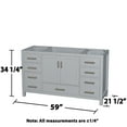 thumbnail image 2 of Wyndham Collection Wc-1414-60-Sgl-Um-Van Sheffield 59" Single Freestanding Hardwood Vanity, 2 of 4