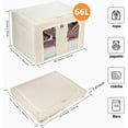 thumbnail image 2 of 2 PCE Bolsas Plegables de Almacenamiento de Ropa: Organizador de Ropa Gran Capacidad con Ventana Transparente - Caja de Almacenamiento con mango para Mantas y Edredones, Beige, 2 of 4