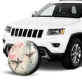 thumbnail image 2 of KAKALAD Watercolor Floral Hummingbird 05 Spare Tire Cover Universal Vehicle Accessories Buckle Car Tools 17”in, 2 of 6