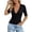 Black, variant on Women Deep V Neck Low Cut Long Sleeve Slim Shirt Tee Top Blouse