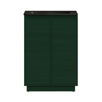 St. Tropez 24" Freestanding Bathroom Vanity in Green Oak with Black Sink Top