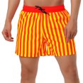 thumbnail image 1 of Lars Amadeus Shorts de ba?o de cintucon cordón y forro de mala rayas de verano pahombre con bolsillos naran30, 1 of 6