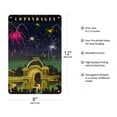 thumbnail image 2 of Wonderful Copenhagen - Tivoli Gardens Amusement Park Denmark - Vintage Travel Poster by Des c.1956 - 8 x 12 inch Vintage Metal Tin Sign, 2 of 4