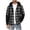 Black, variant on Men's Hooded Plaid Shacket, Color Block Button-Down Flannel Overshirt with Pockets