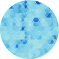 thumbnail image 1 of Ahgly Company Indoor Round Patterned Bright Turquoise Blue Area Rugs, 4' Round, 1 of 1