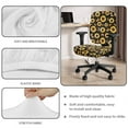 thumbnail image 3 of SCRAWLGOD Removable Office Chair Slipcover with Arm Protector 4 Pieces Dustproof Boss Swivel Chair Covers Stain Resistant Gaming Chair Cover, Sunflowers Spots Butterfly, 3 of 7