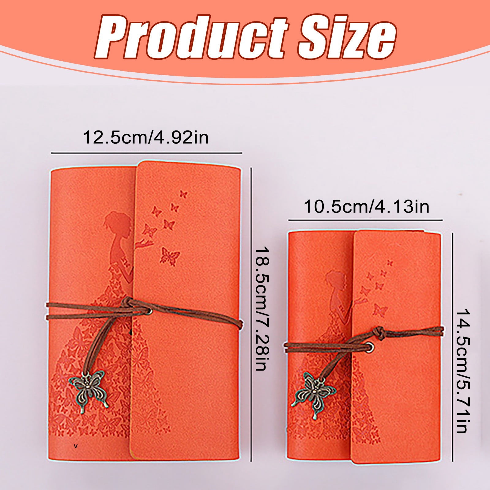 ZMKIAG Refillable Butterfly Vintage Leather Journal Notebook – Spiral Bound Diary with Unlined Blank Pages – Travel Journal, Writing Notepad – Gifts for Teens & Students