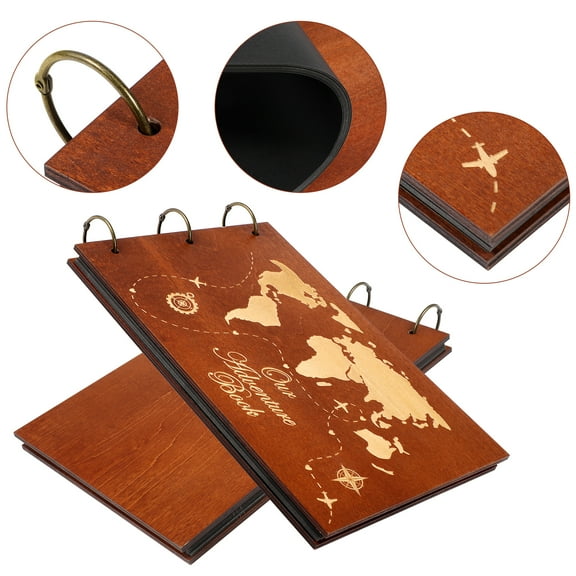 IMIKEYA Travel Scrapbook Album Black Cardstock Store Photos for Friends 1Set