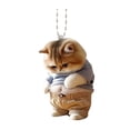 thumbnail image 3 of Opvise Acrylic Pot-Belly Cat/Dog Hanging Decor - Durable Car Mirror Charm, Holiday Gift for Pet Lovers, Lightweight Keychain for Home & Auto, 3 of 8