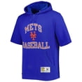 thumbnail image 2 of Men's Mitchell & Ness Royal New York Mets Cooperstown Collection Washed Fleece Pullover Short Sleeve Hoodie, 2 of 3