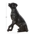 thumbnail image 4 of 14" x 20" Brown Polystone Dog Sculpture, by DecMode, 4 of 14