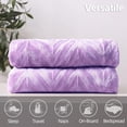 thumbnail image 4 of Whale Flotilla Flannel Fleece Twin Size 60x80 Inch Bed Blanket, Soft Velvet Lightweight Bedspread Plush Fluffy Coverlet Chevron Design Decorative Blanket for All Season, Lilac, 4 of 9