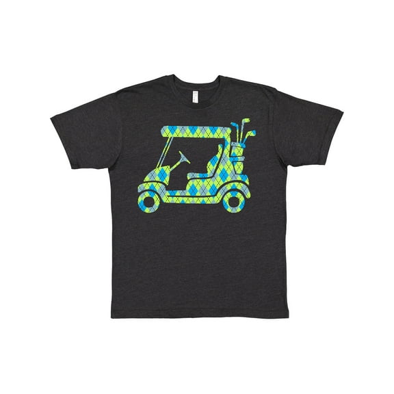 Inktastic Golf Cart with Argyle Pattern T-Shirt