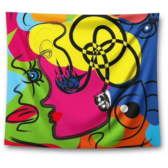 Awkward Styles Contemporary Painting Tapestry Wall Hanging Abstract Female Portrait Home Decor Expressive Artwork