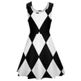 thumbnail image 5 of 2024 Clothing Graphic Women Dress Skate Oversize Wear Street Sleeveless Dresses Beach Print Vintage Dress Plaid White And Black, 5 of 7