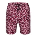 thumbnail image 4 of Yiaed Rose Leopard Print Print Men's Swim Trunks with Lining Quick Dry Sports Shorts Beach Shorts Boardshorts-Large, 4 of 5