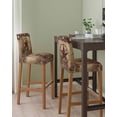 thumbnail image 2 of Rustic Country Bar Stool Covers Set of 2, Western Stars Brown Texture Wooden Print Stretch Washable Bar Chair Covers with Backs, Removable Pub Counter Height Chair Cover for Kitchen Dining Room Cafe, 2 of 7