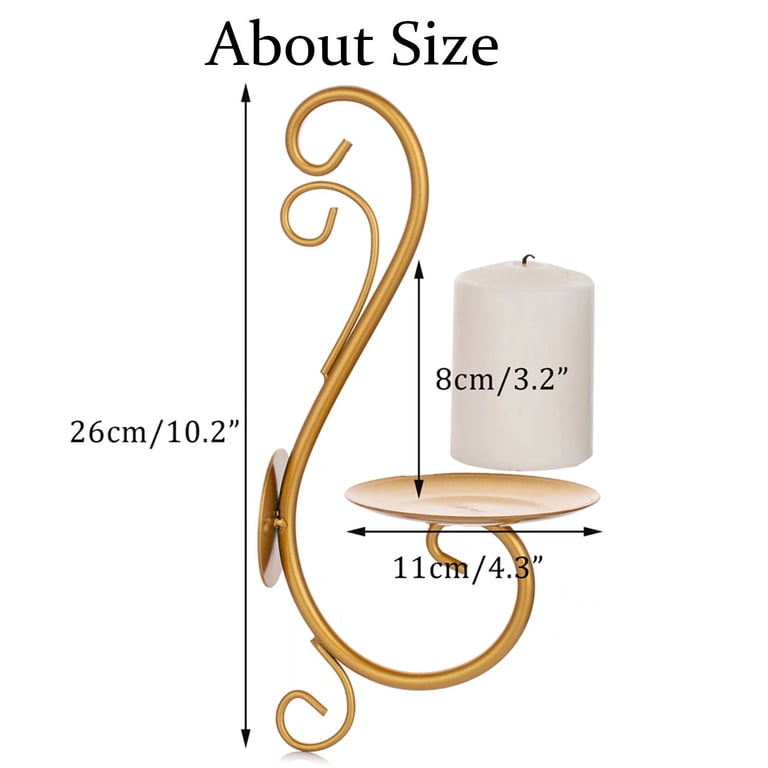 Sziqiqi Gold Iron Wall Candle Sconces, Set of 2 photo 2
