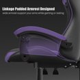 thumbnail image 3 of Bugzzia Gaming Chair PU Leather Adjustable Headrest & Lumbar Support, Purple, 3 of 7