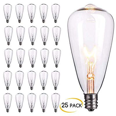 Brightown 25 Pack C7 Christmas Replacement Light Bulbs C7 Clear 25 Pack Clear 