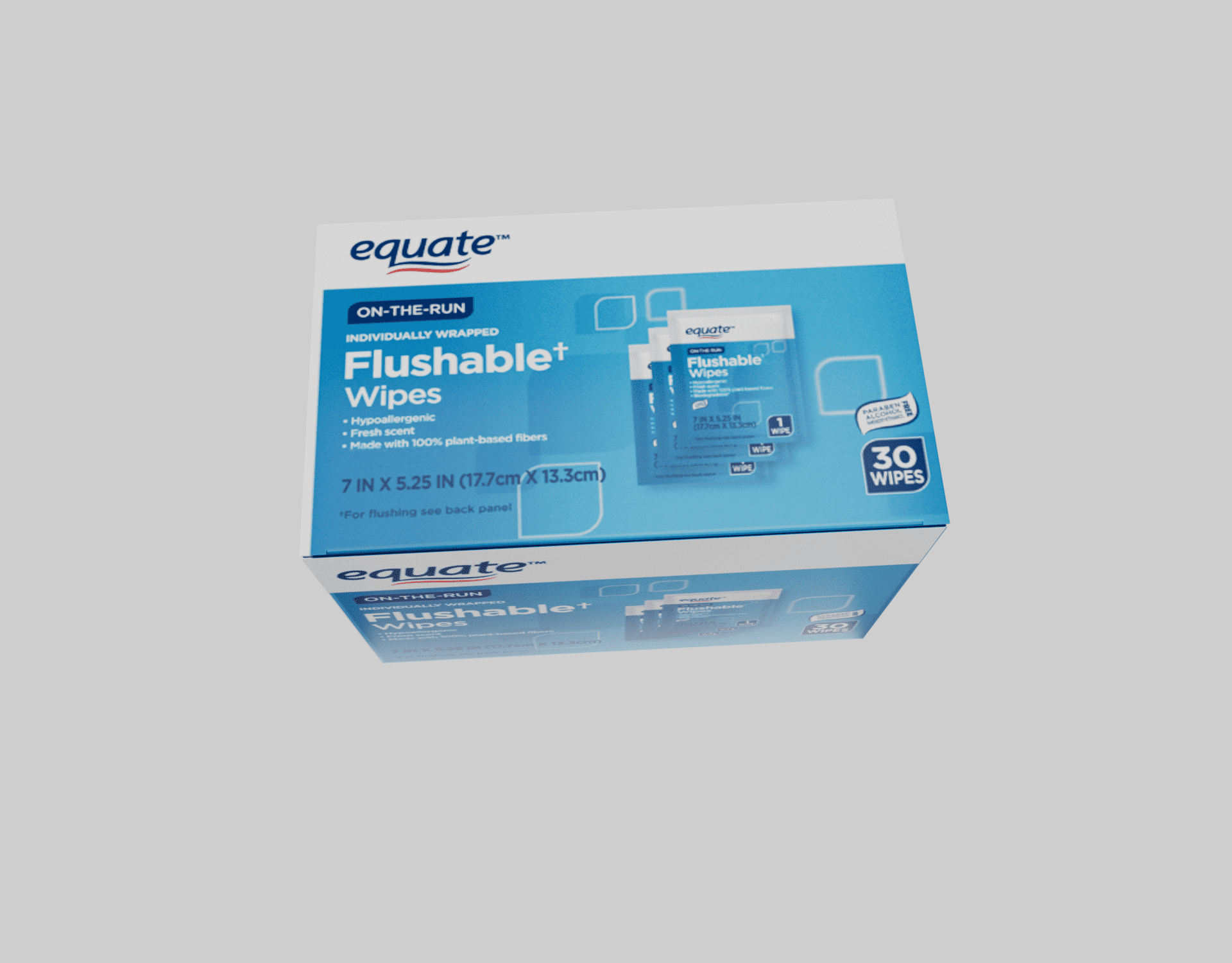 Equate Individually Wrapped Flushable Wipes, Fresh Scent, 30 Wipes