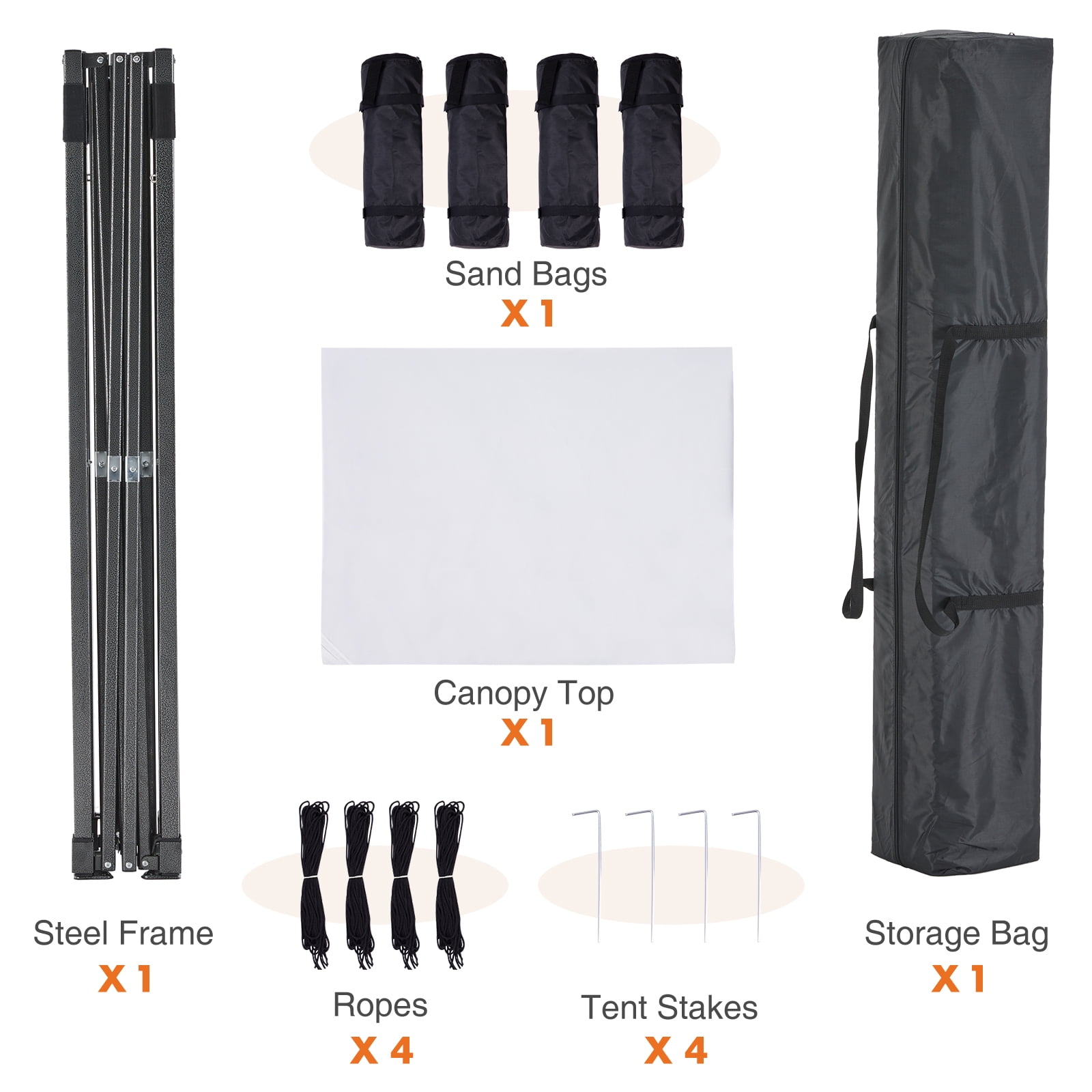 GIANNA 10x10 FT Pop Up Canopy Tent with Slant Legs and Carrying Bag, Easy Setup Outdoor Shelter for Patio, Garden, Beach, White