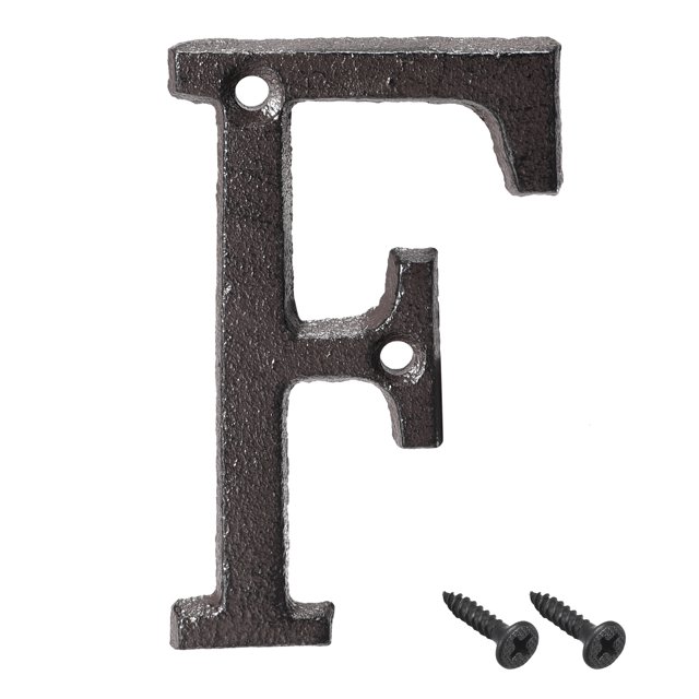 Unique Bargains 3 Inch Cast Iron House Letter Mailbox Address Sign Letter F