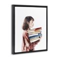 thumbnail image 2 of Stupell Industries The Book Bearer Girl Black Framed Floater Canvas Wall Art, design by Svetlana Aleynikova, 2 of 10