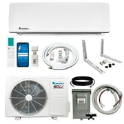 Klimaire 9,000 BTU 21.5 SEER2 Wi-Fi-Enabled Ductless Mini-Split Heat Pump Air Conditioner with Installation Kit, Up to 400 Sq. Ft.