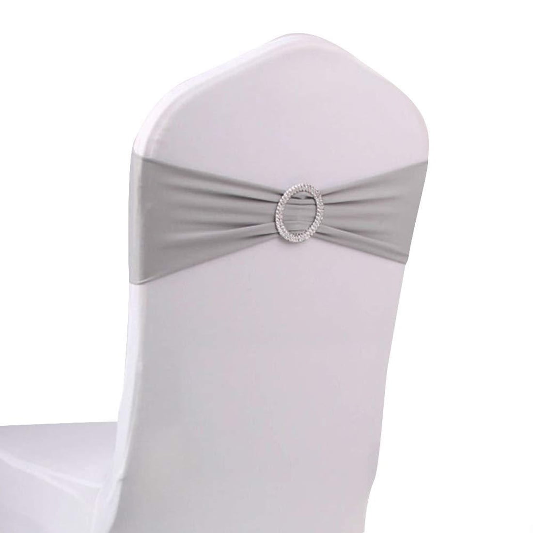 10pcs Lycra Spandex Stretch Chair Band with Buckle for Chair Sash Wedding Chair 
