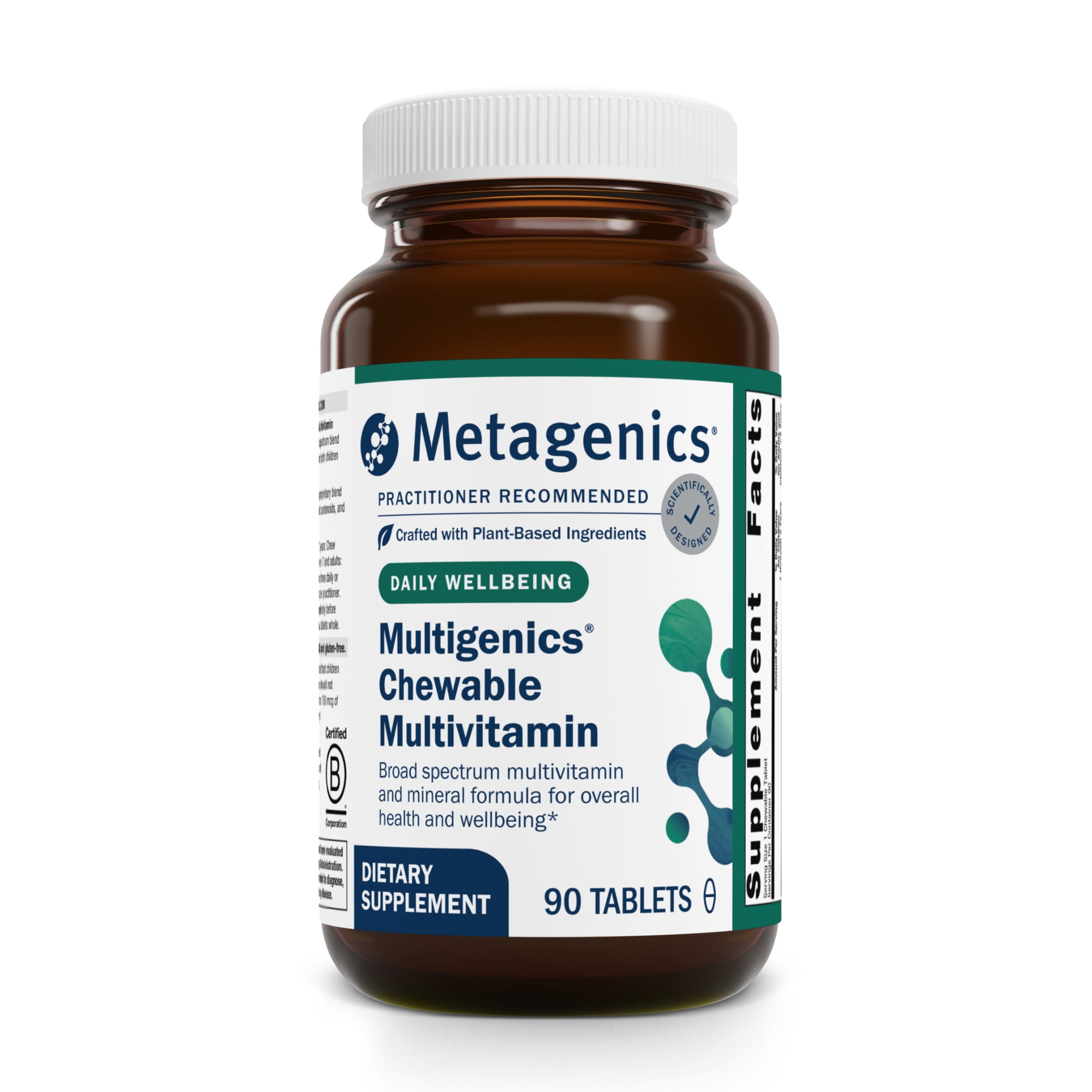 Metagenics Multigenics Chewable Multivitamin - Optimum Multiple Vitamin/Mineral Formula Orange-Flavored Chewable - 90 Servings
