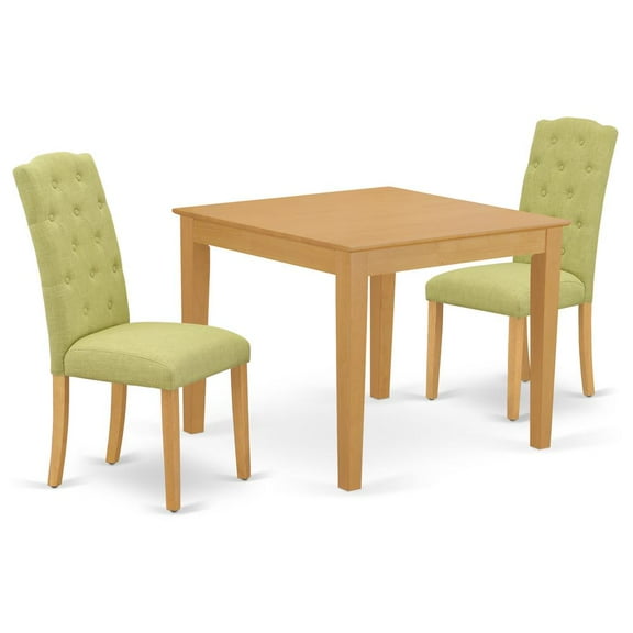 East West Furniture Dining Room Set Oak, OXCE3-OAK-07
