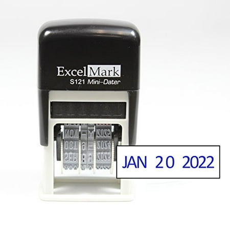Excelmark Self Inking Date Stamp S121 Blue Ink