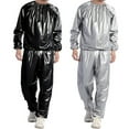 thumbnail image 3 of Youkk Home Salon Spa Sauna Suit Running Exercise Fitness Sweat Jacket Reusable Washable PVC Sports Suits Silver XXL, 3 of 6
