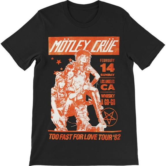 Men's Motley Crue Vintage Whisky A Go Go Slim Fit T-shirt X-Large Black