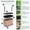 thumbnail image 2 of Permasteel Self-Watering Garden Bed, Rolling Planter for Vegetables, Flowers, Herbs, and Fruit, Outdoor Indoor, Caster Wheels, Pink, 2 of 9