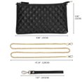 thumbnail image 4 of UTO Small Crossbody Clutch Purse for Women Genuine Leather Ladies Wristlet Wallet Handbag for Daily Traval(Black Quilted), 4 of 6