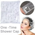 thumbnail image 4 of 100 Pack Disposable Shower Caps, Thickened Material Waterproof Bath Hair Cap, Designed For Safety And Comfort Fits Most Ponytails Ideal For Coloring And Daily Use, 4 of 8