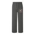 thumbnail image 3 of WIZUTIZ Work Pants Women Comfy Casual Loose Wide Leg Sweatpants Spandex Elastic High Rise 7/8 Length Sweatpants Heart Print Drawstring with Pockets Summer Pants for Teen Girls Business Graduation Gray, 3 of 4