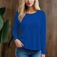 thumbnail image 4 of Women's 300g 100% Cotton Round Neck Regular Solid Long Sleeve T-Shirt, 4 of 13