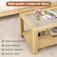 thumbnail image 6 of Gymax 2-Tier Coffee Table w/ Tempered Glass Tabletop & Storage Shelf Rounded Corners, 6 of 10